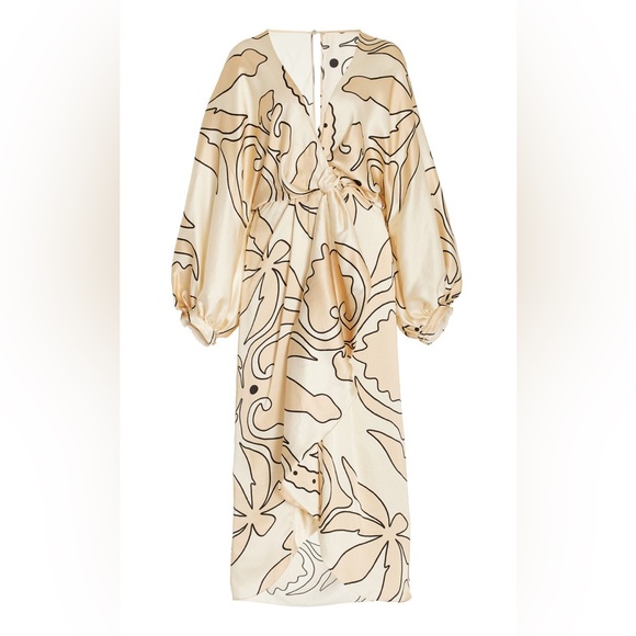 Johanna Ortiz Golden Opportunity Silk Midi Wrap Dress (D9) - Picture 7 of 11